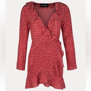 Realisation Par Alexandra Red Star Print Tie Dress